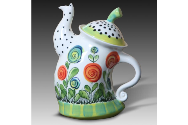 Whimsical tea pot pottery idea