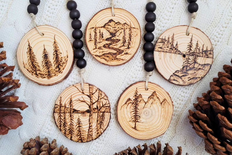 Wood Burnt Ornament