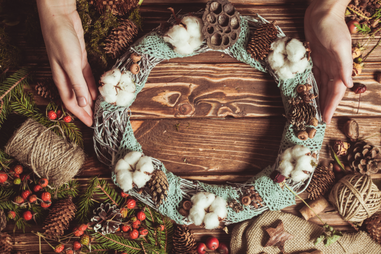 making wreath