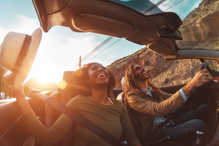 couple on a road trip