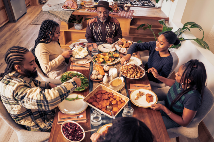 family sharing thanksgiving