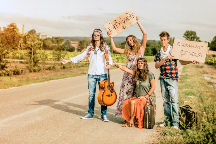 group of hippies for diy halloween costume