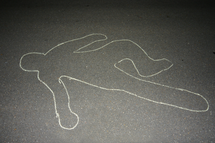 chalk outline halloween decoration idea