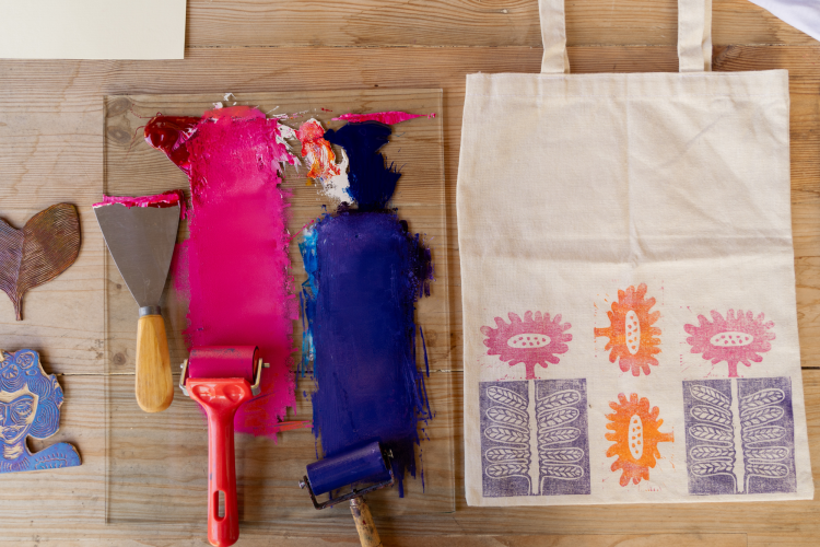 decorated tote bag