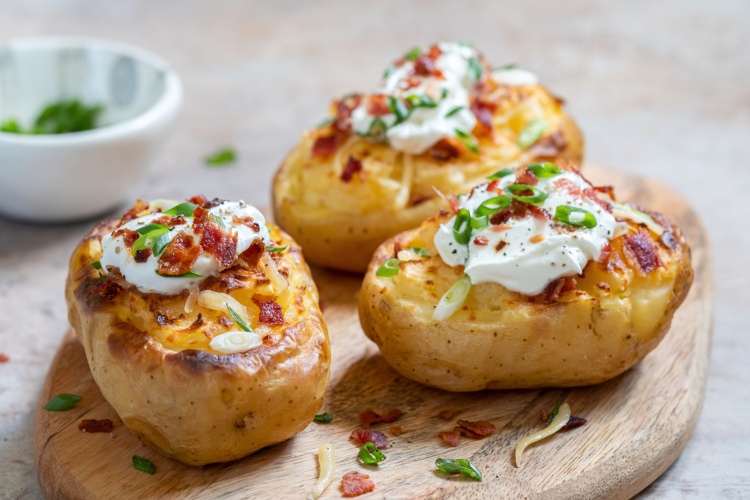 loaded baked potatoes