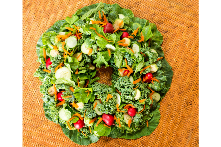 Vegetable wreath display