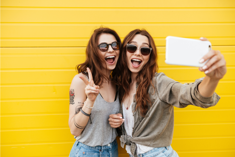 Girls taking a selfie