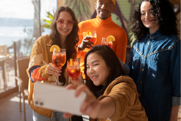 teens drinking mocktails