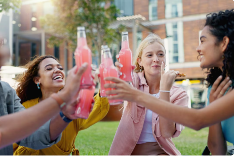 teens having a party in the park