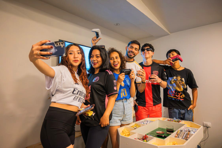 teens at a sports theme party
