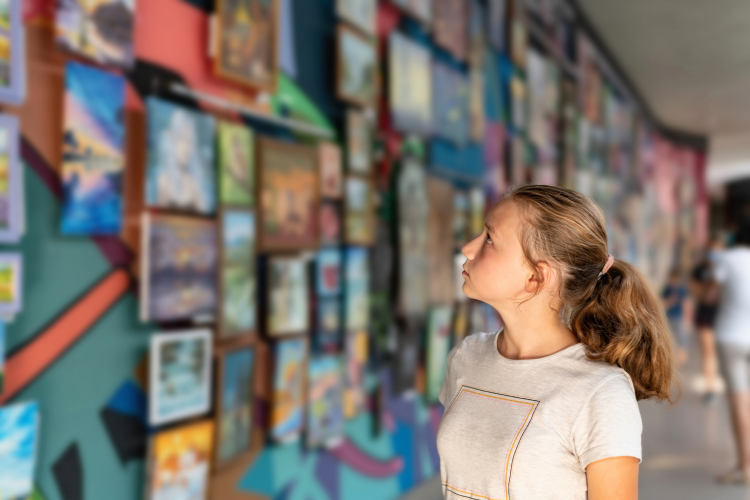 girl art museum looks art gallery