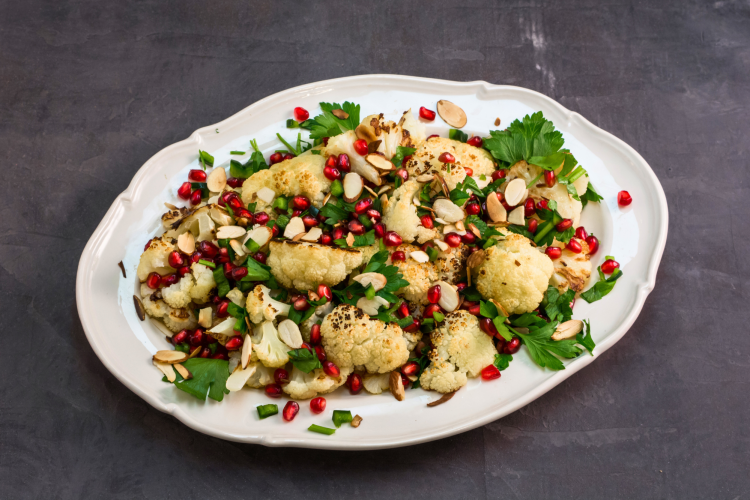 Roasted Cauliflower With Pomegranate