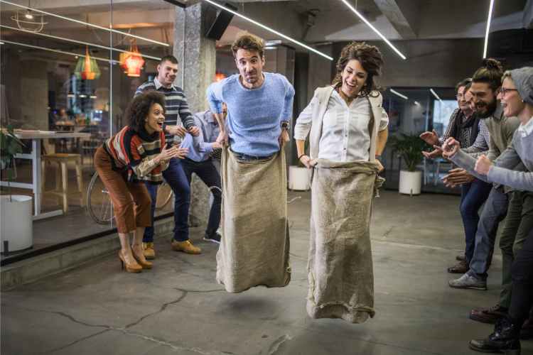 sack race in the office