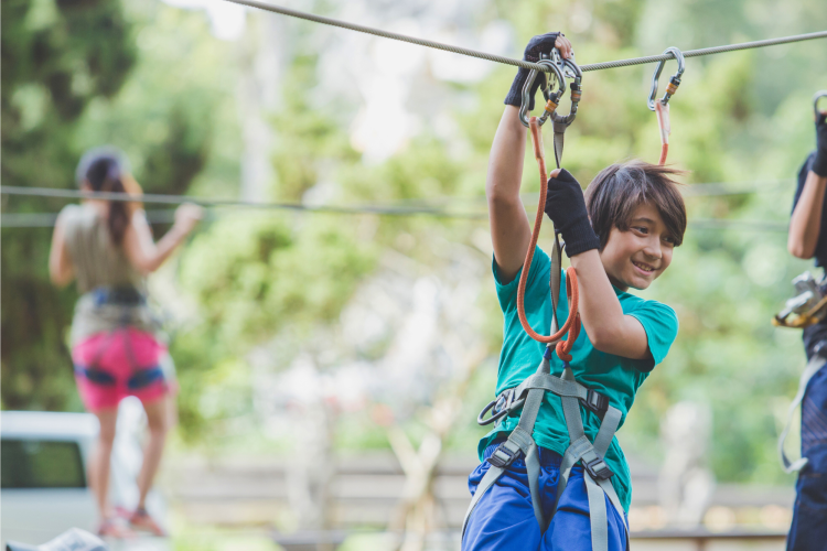 kid ziplining