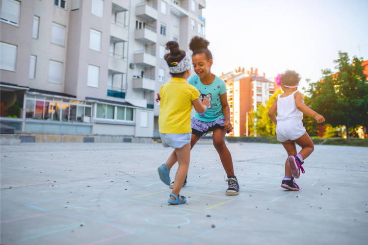 kids playing Hopscotch