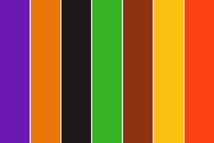seven Halloween colors