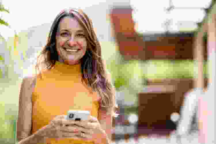 woman using phone