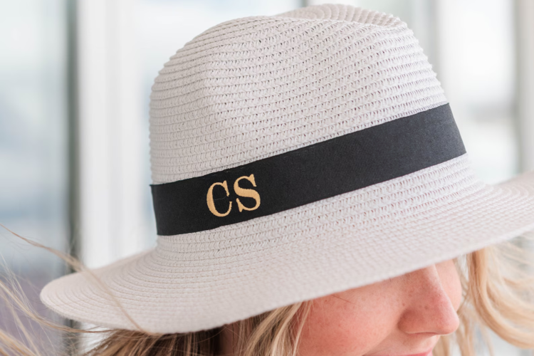 Monogrammed Straw Hat