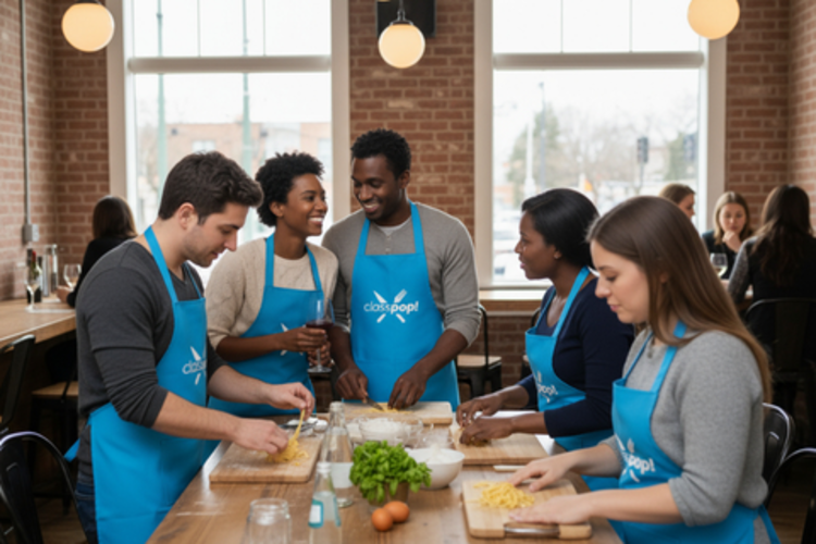 group in cooking class