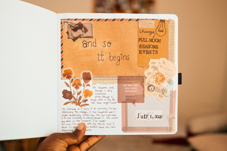 writing in a junk journal