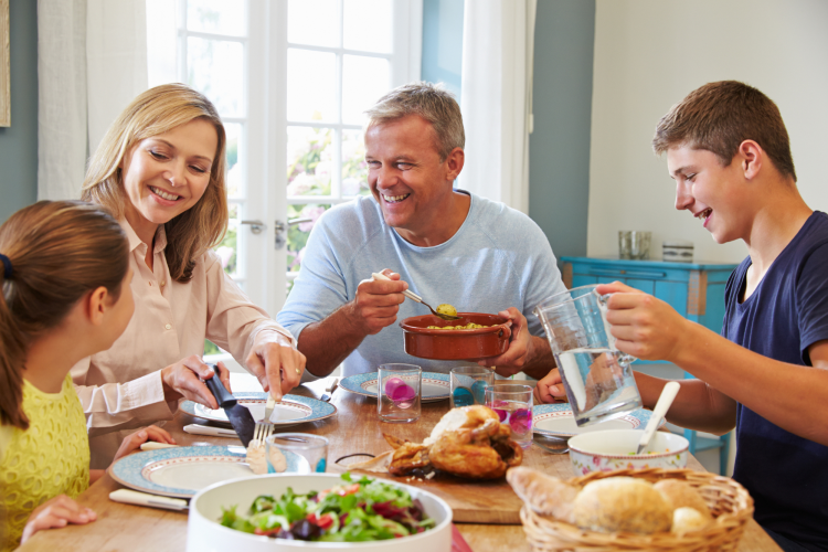 Table Topics Family with Teen having Dinner