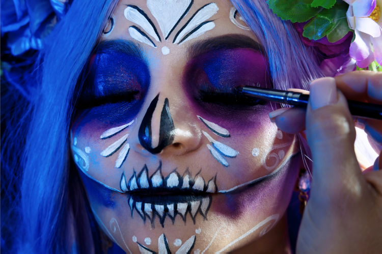 adding halloween make up