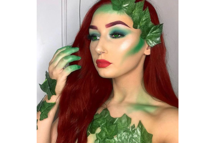 Poison Ivy Halloween Face Paint Idea
