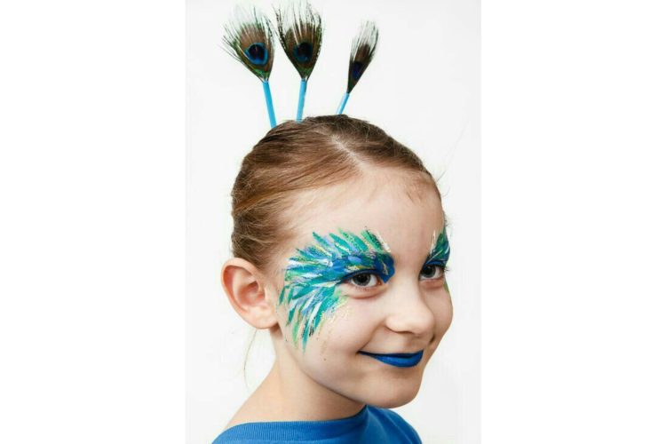 Peacock Halloween Face Paint Idea