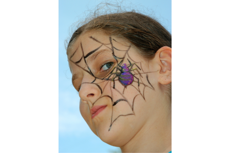 Spiderweb Halloween face Paint idea