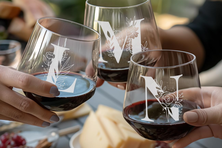 Monogrammed Wine Glasses