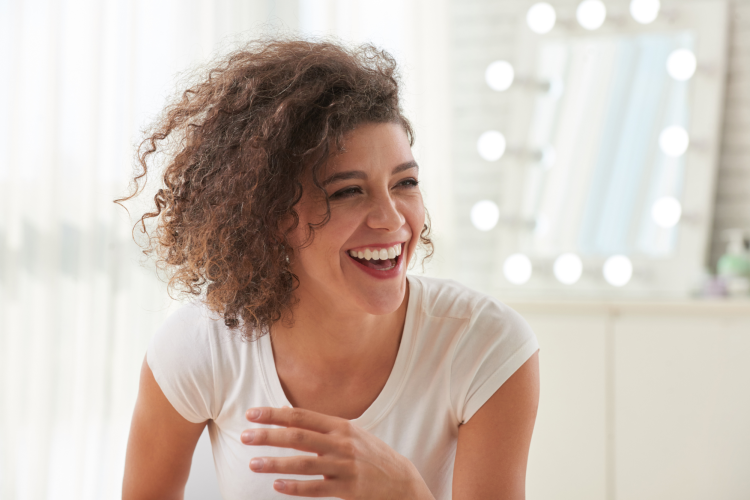 woman laughing