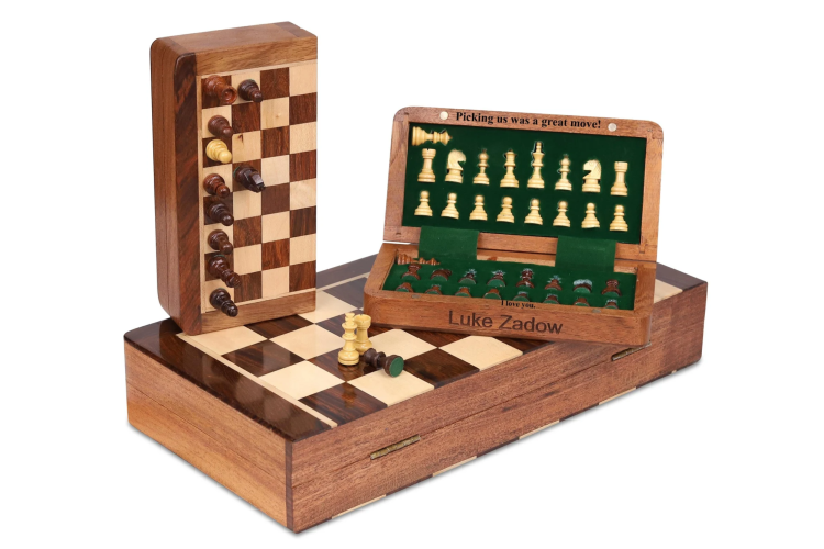 Personalized Magnetic Wooden Chess Set