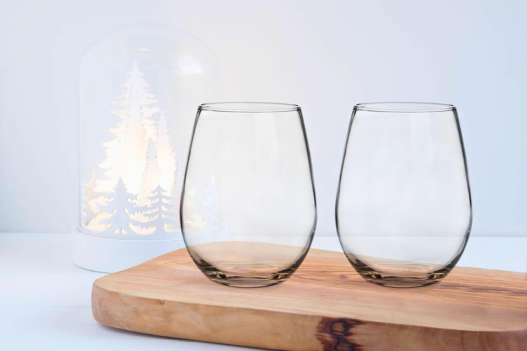 stemless wine glass