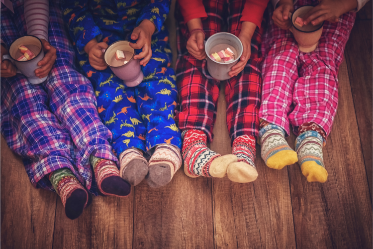 kids wearing pajamas to a new year's eve party