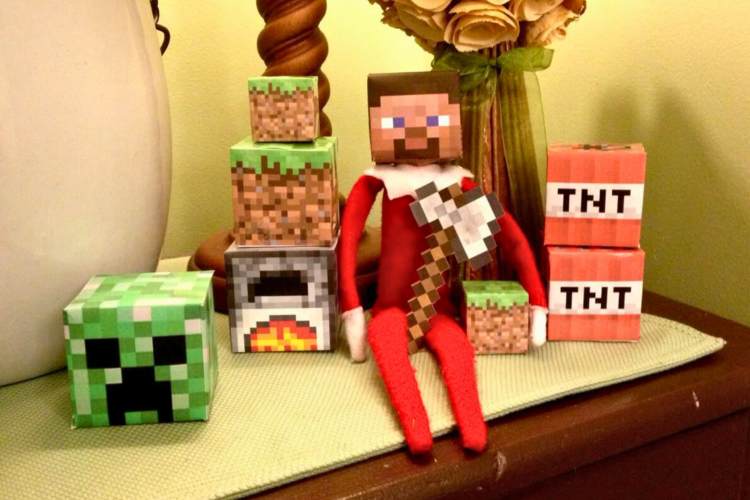 MineCraft style Elf on the Shelf