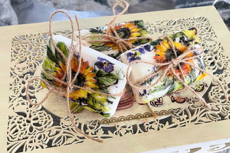 Decoupage soap