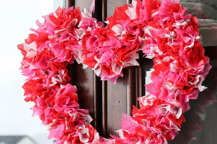 tissue paper wreath