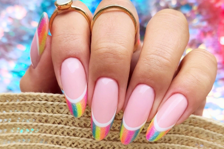 Rainbow manicure