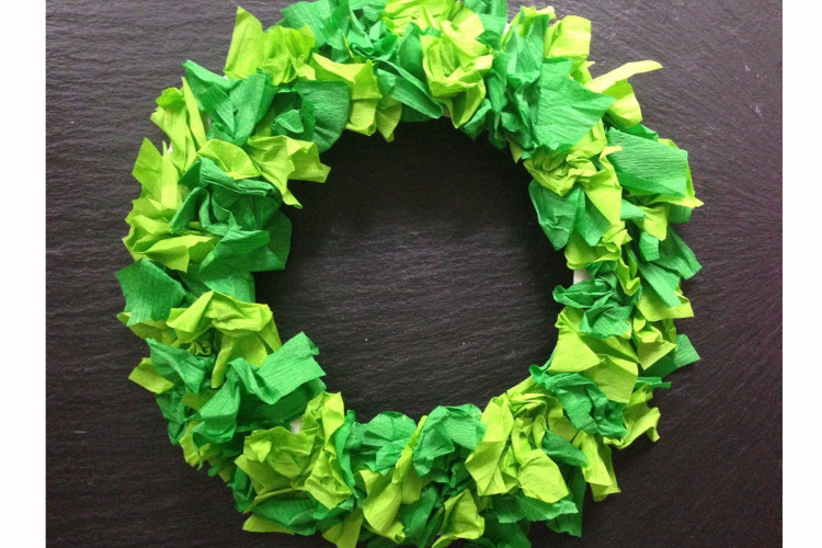 Tissue Paper Wreath Craft