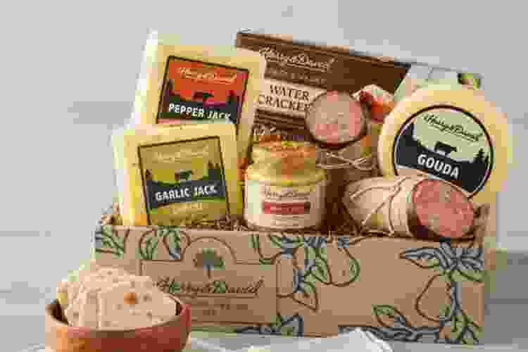 a meat and cheese gift box is a fun gift for neighbors