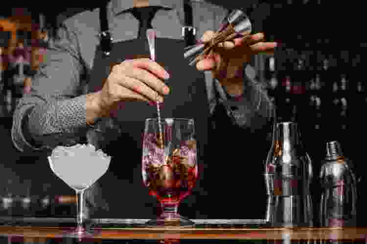 bartender making a mixed drink