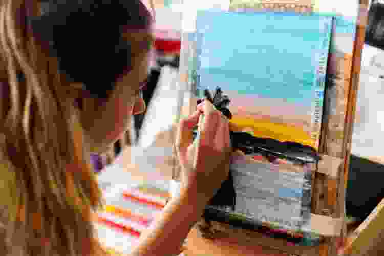 beach sunset acrylic painting ideas for beginners