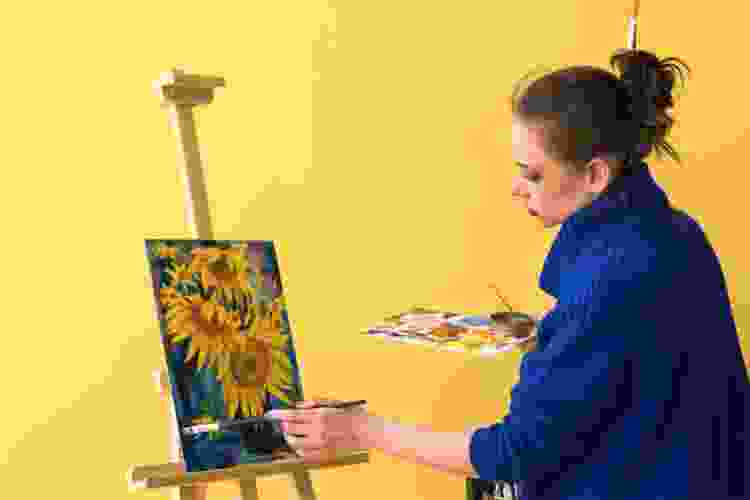 sunflower acrylic painting idea for beginners