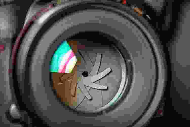 A camera aperture up close