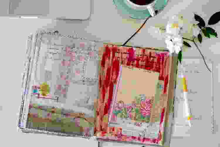 art journal sitting on desk