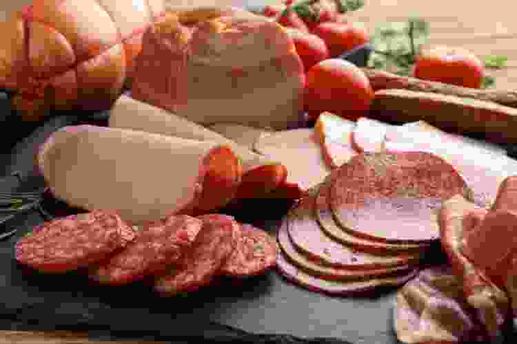 assorted meats for a Thanksgiving charcuterie