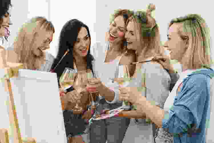 paint and sip bachelorette painting party for adults