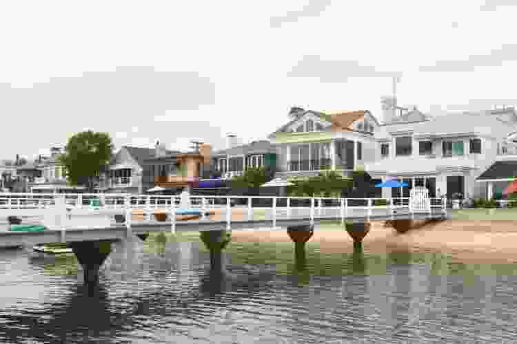 Balboa Island dock and shops