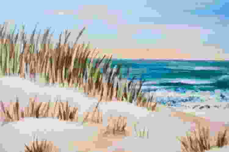 painting of beach dunes and marsh grass