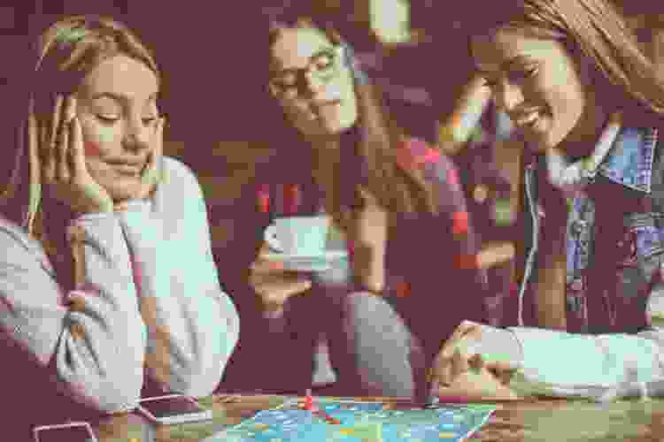 friends playing board games